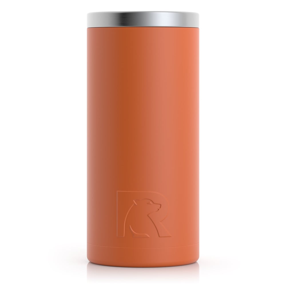 12oz Essential Skinny Can Cooler, Dark Orange, Matte Image