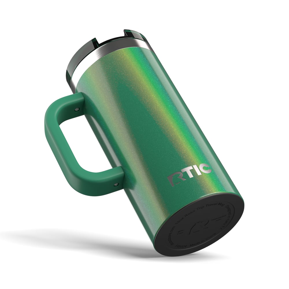 16oz Road Trip Travel Mug, Pine Tree Glitter Image