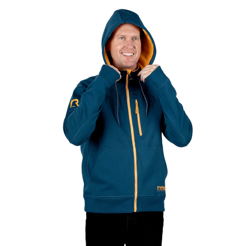 Men's Water-Repellent Full-Zip Hoodie, Navy, XXL Image