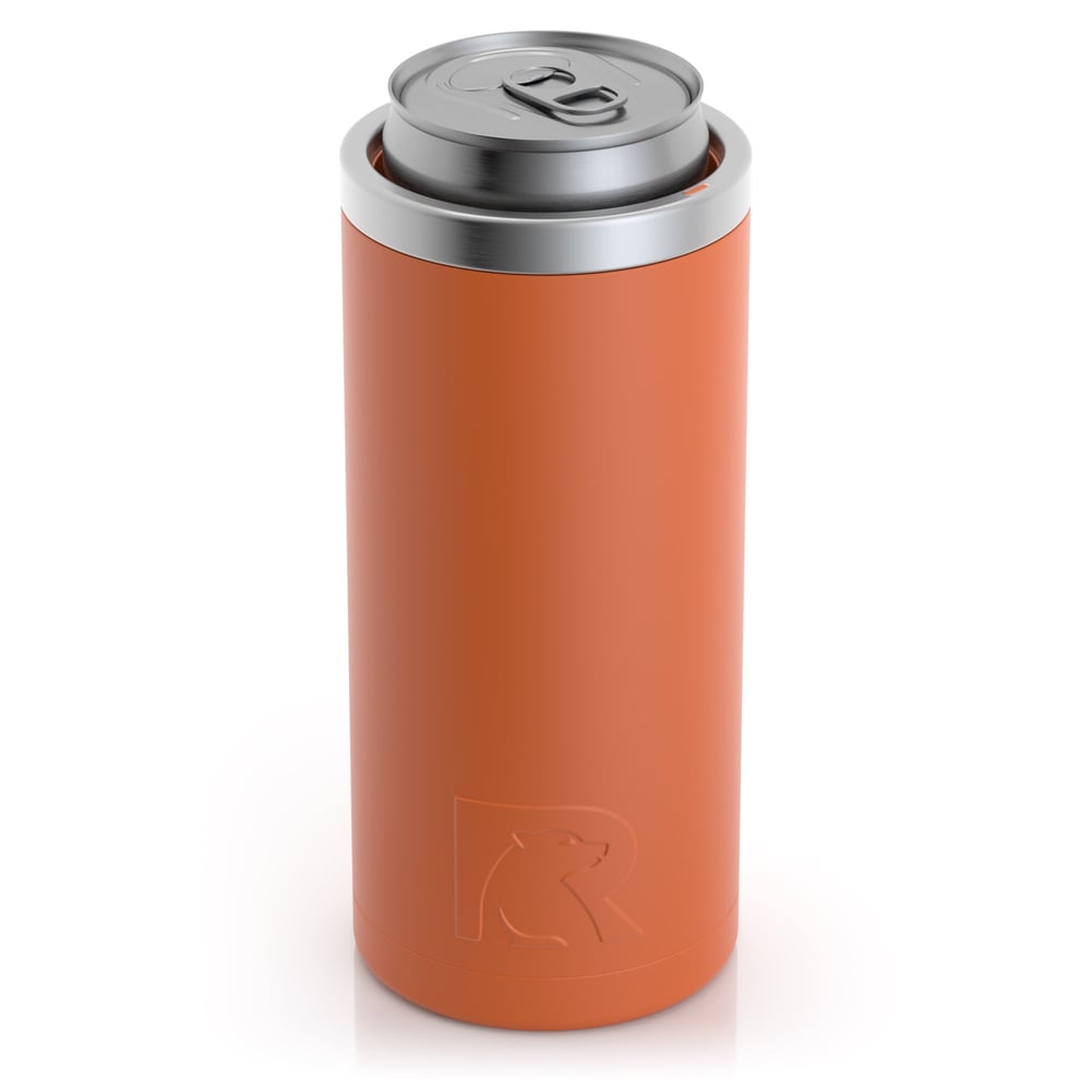 12oz Essential Skinny Can Cooler, Dark Orange, Matte Image