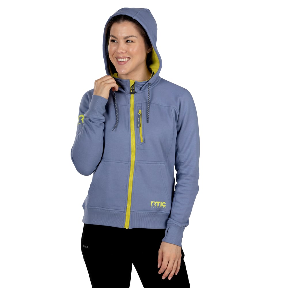 Women's Water-Repellent Full-Zip Hoodie, Cobalt, S Image