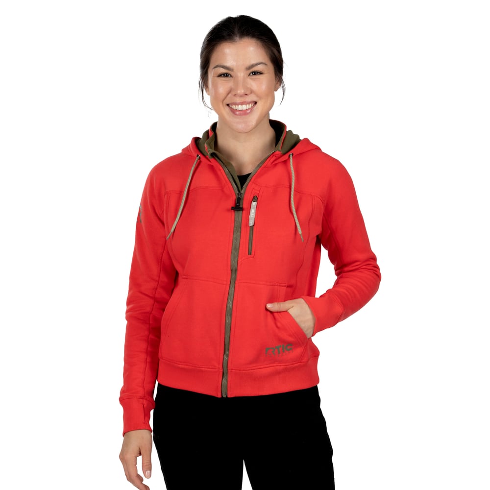 Women's Water-Repellent Full-Zip Hoodie, Scarlet, M Image