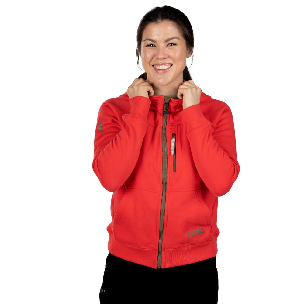 Women's Water-Repellent Full-Zip Hoodie, Scarlet, M Image