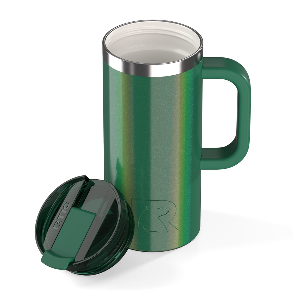 16oz Road Trip Travel Mug, Pine Tree Glitter Image