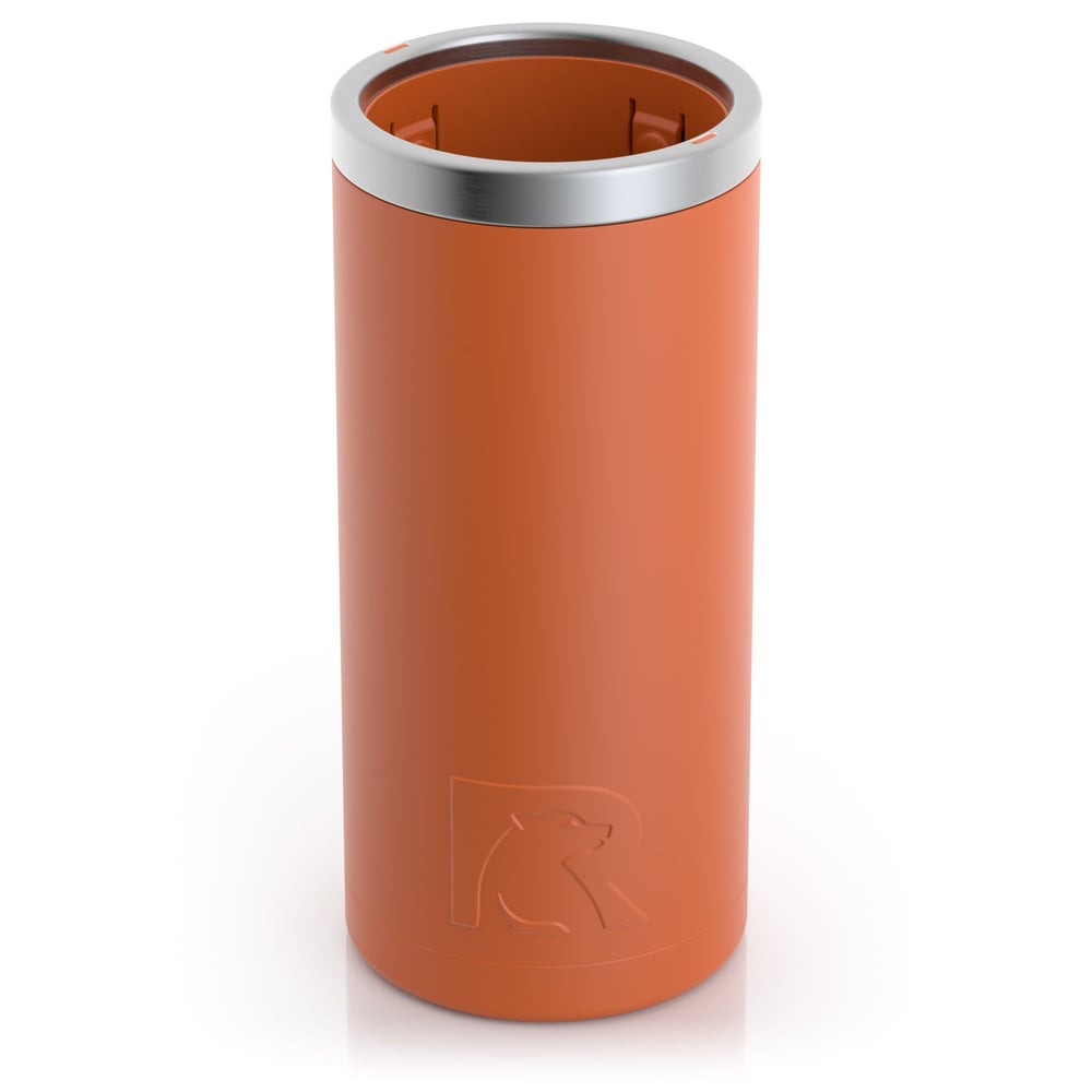 12oz Essential Skinny Can Cooler, Dark Orange, Matte Image