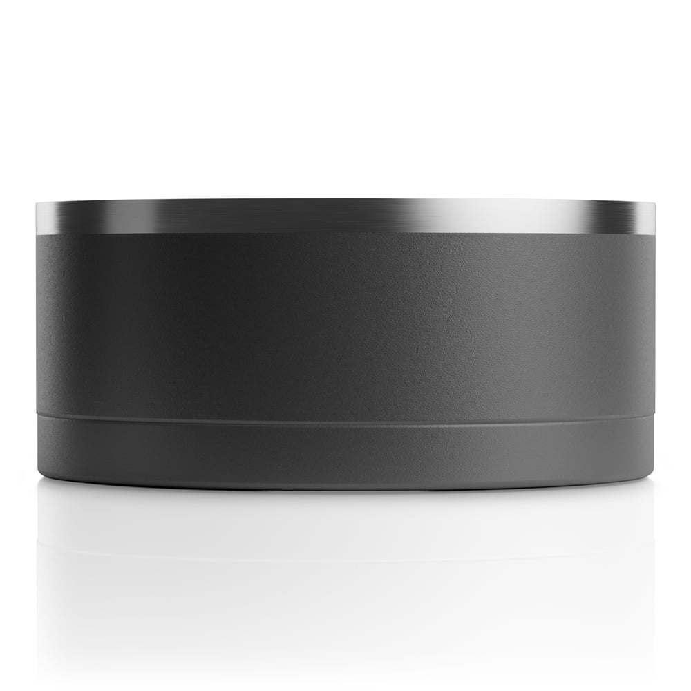 Large 3-In-1 Dog Bowl, Black & Black Image