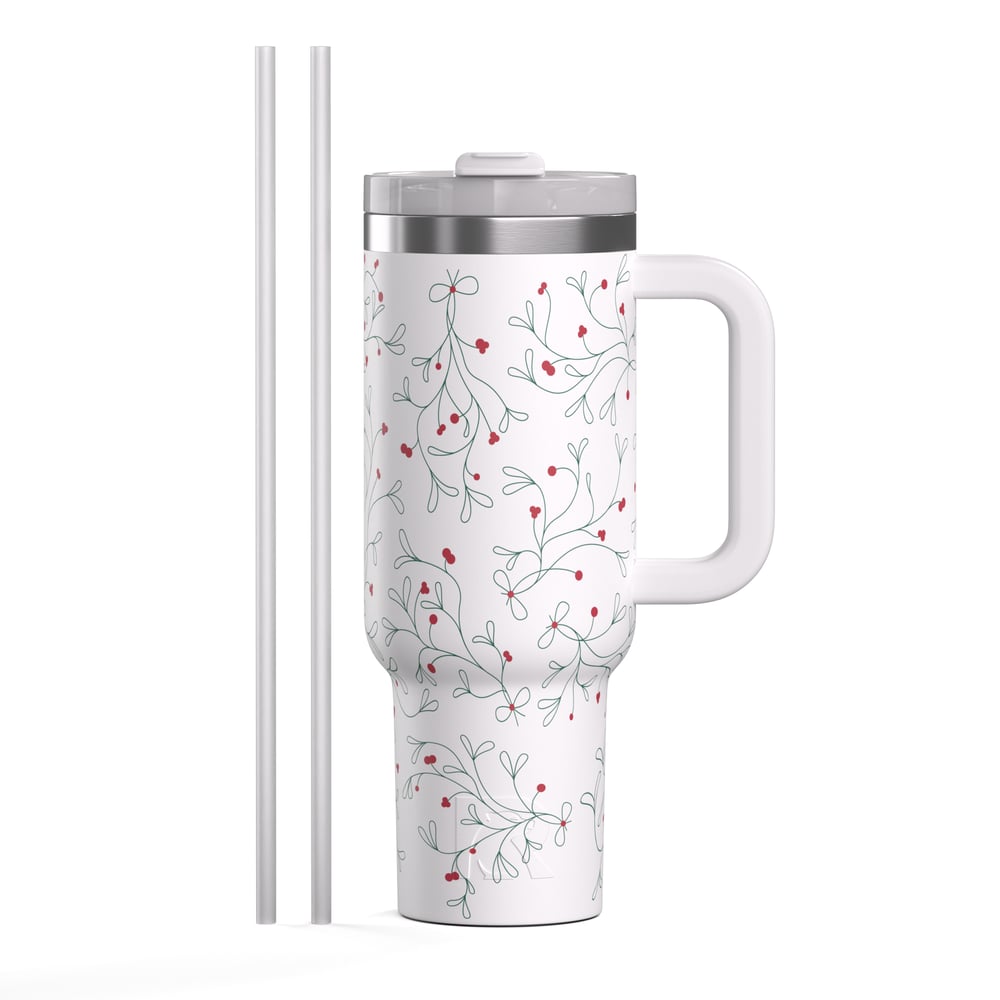 40oz Road Trip Tumbler, Mistletoe Image