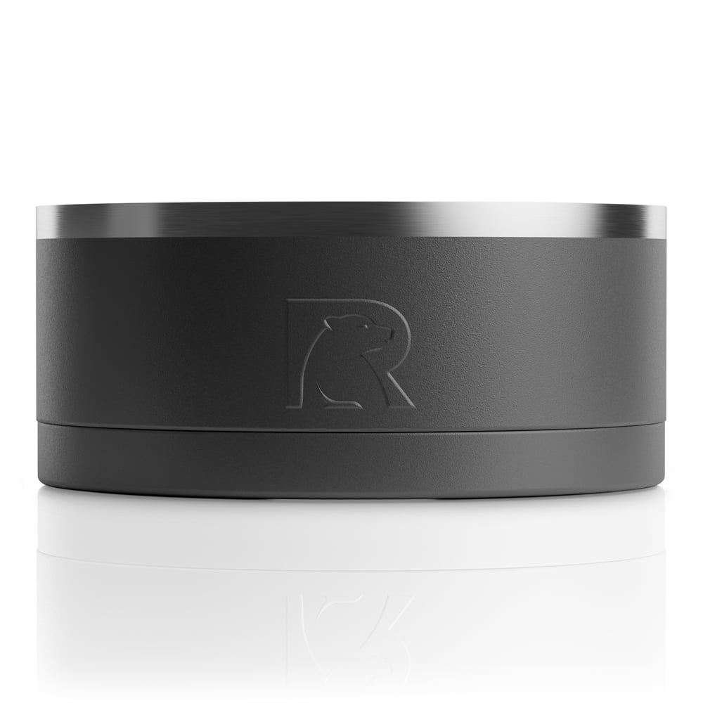 Large 3-In-1 Dog Bowl, Black & Black Image