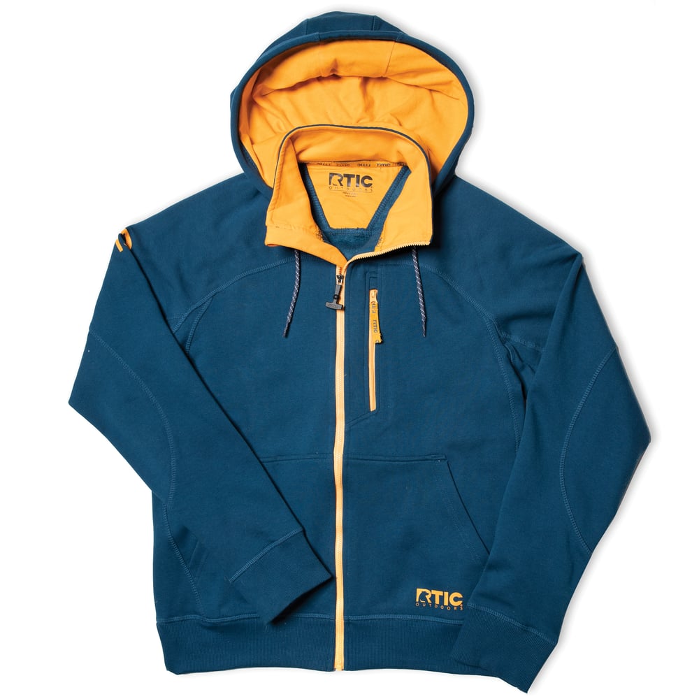 Men's Water-Repellent Full-Zip Hoodie, Navy, XXL Image