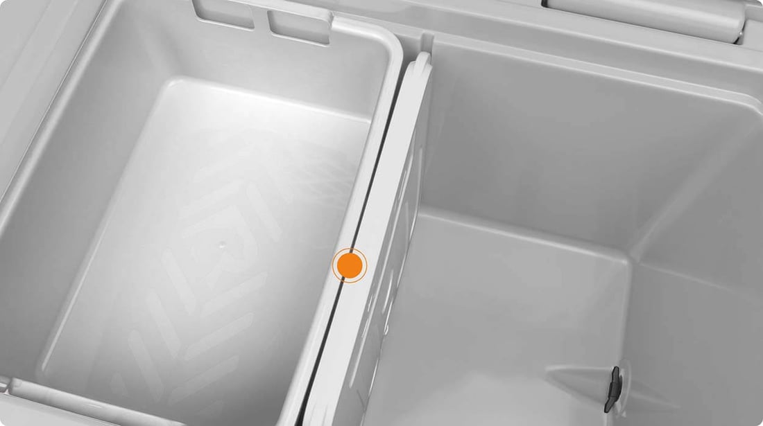 Close up on 45QT Ultra-Tough cooler rotomolded construction