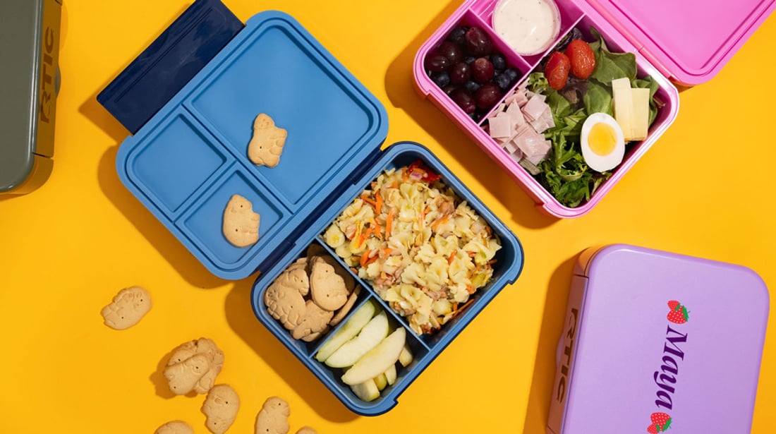 The RTIC Day Packer Lunch Container packed with snacks.