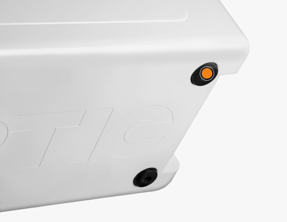 Close up of the rubber feet on the RTIC 32QT Ultra-Light Cooler