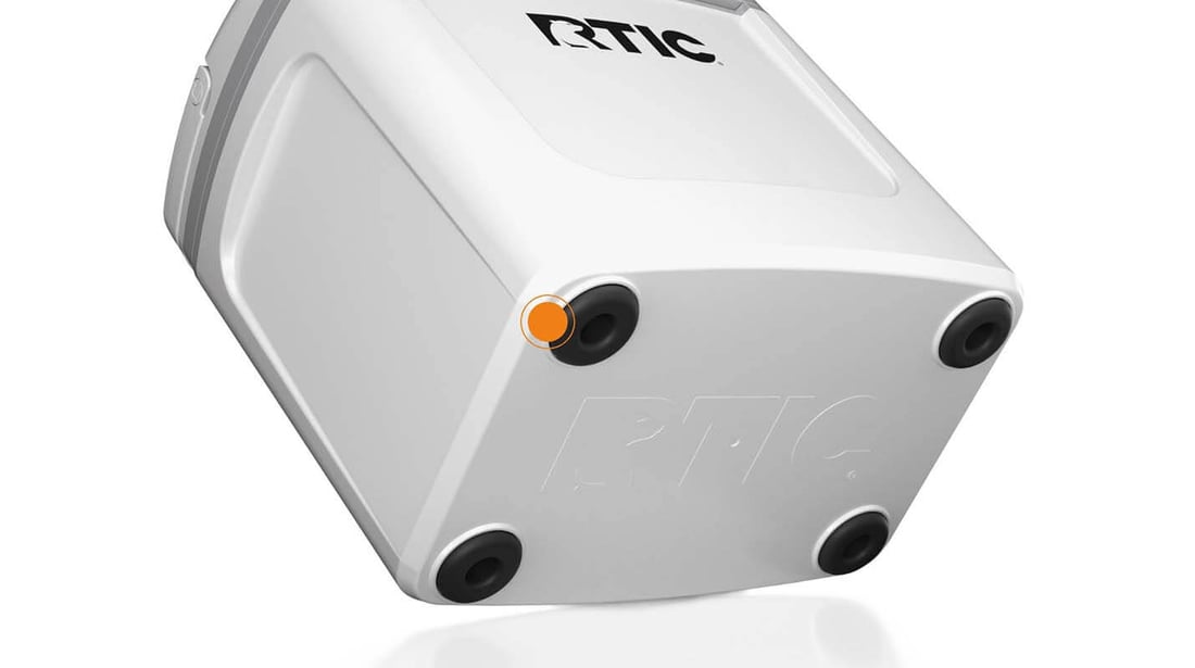 Close up of the Non-Skid Feet on the RTIC Road Trip Personal Cooler