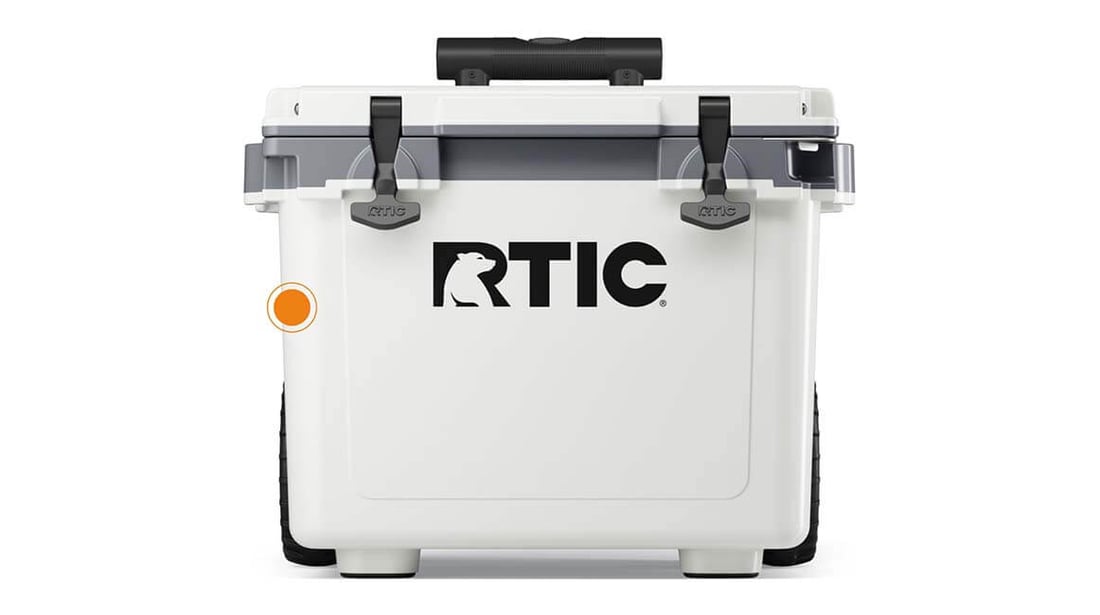 Close up of the Ultra-Light Construction on the RTIC 22QT Ultra-Light Wheeled Cooler