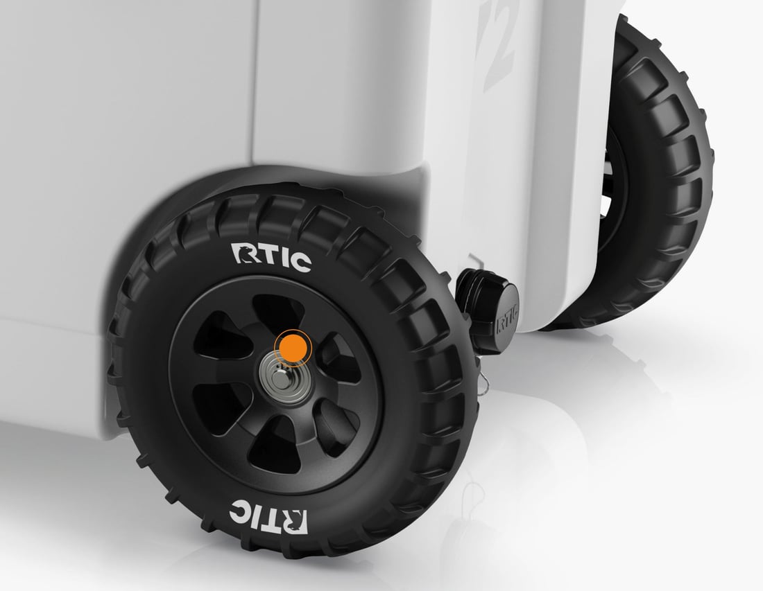 RTIC 72QT Ultra-Light Cooler Wheeled Fully Protected Wheel Axle