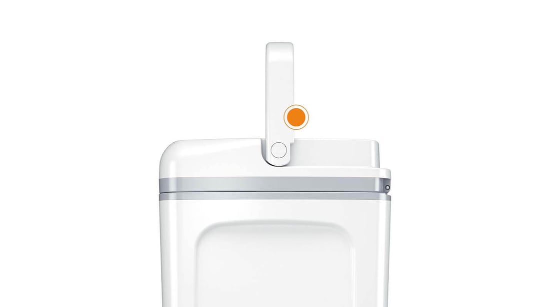 Close up of the Lid-Lock Handle on the RTIC Road Trip Personal Cooler