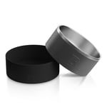 Large 3-In-1 Dog Bowl, Black & Black Image