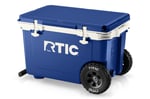 52 QT Ultra-Light Wheeled Cooler, Cobalt & White Image