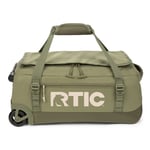 Medium Road Trip Rolling Duffle Bag, Olive & Beach Image