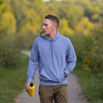 Water-Repellent Pullover Hoodie - Athletic Fit, Cobalt, S Image