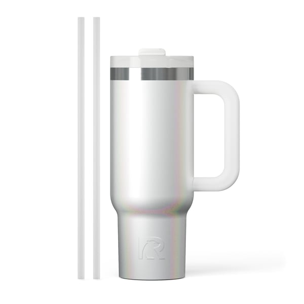 30oz Road Trip Tumbler, White Glitter Image