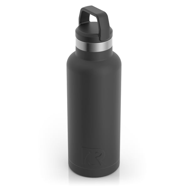 16oz Water Bottle, Black, Matte Image