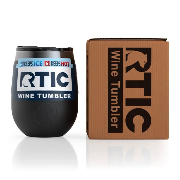 10oz Wine Tumbler, Black, Matte Image