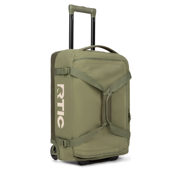 Medium Road Trip Rolling Duffle Bag, Olive & Beach Image