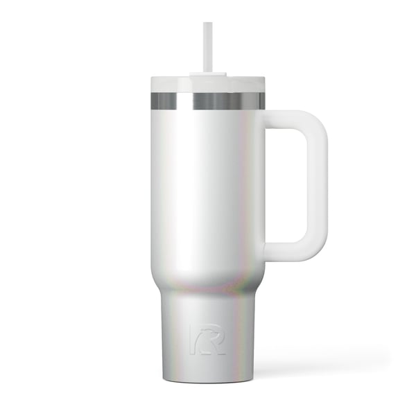 30oz Road Trip Tumbler, White Glitter Image