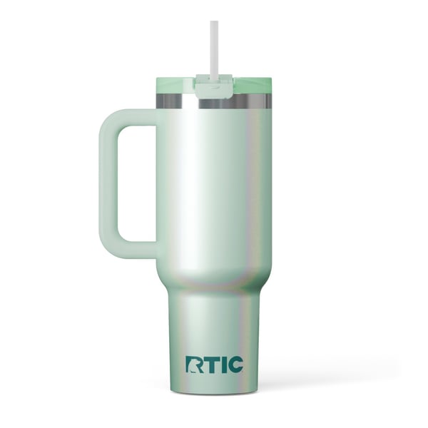 40oz Road Trip Tumbler, Fresh Mint Glitter Image