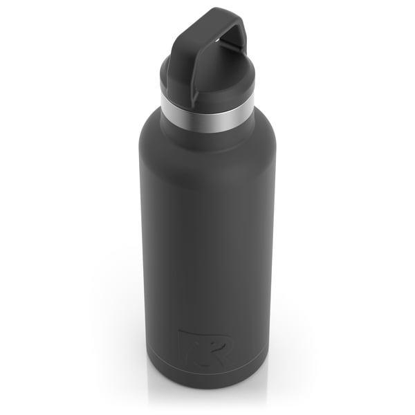 16oz Water Bottle, Black, Matte Image