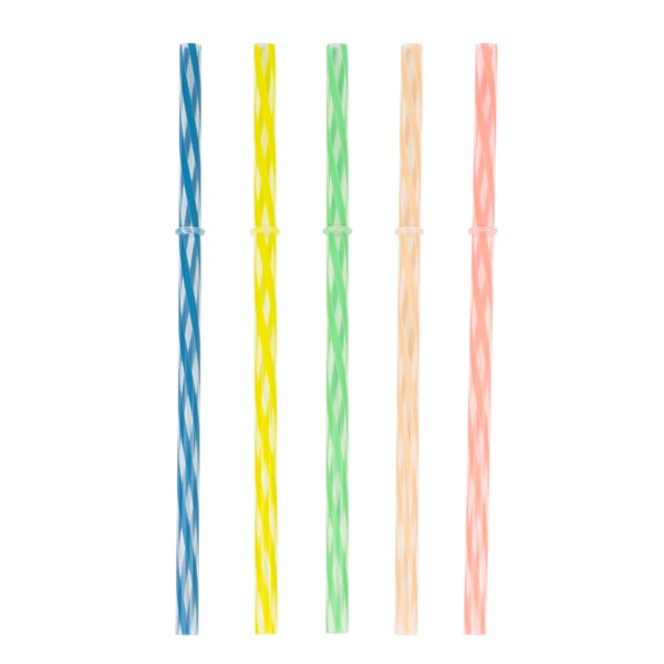 Straws, Color Twist Plastic, 5 Pack Image