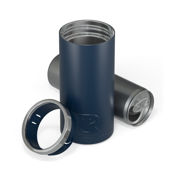 12oz Essential Skinny Can Cooler, Navy, Matte Image
