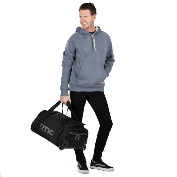 Medium Road Trip Rolling Duffle Bag, Navy & Denim Image
