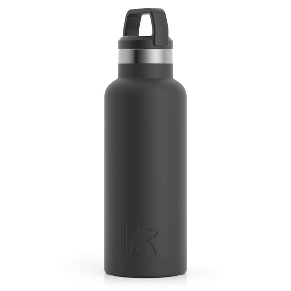 16oz Water Bottle, Black, Matte Image