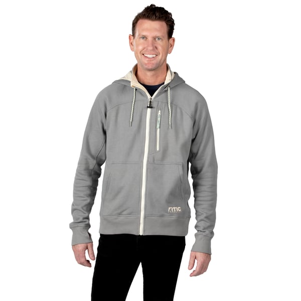 Men's Water-Repellent Full-Zip Hoodie, Granite, L Image