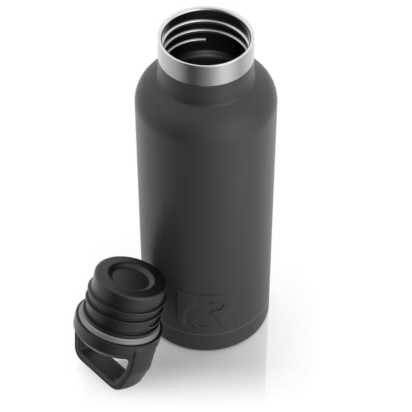 16oz Water Bottle, Black, Matte Image