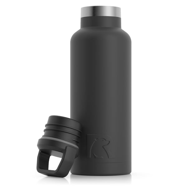 16oz Water Bottle, Black, Matte Image