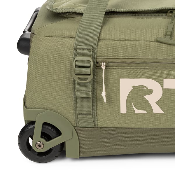 Medium Road Trip Rolling Duffle Bag, Olive & Beach Image
