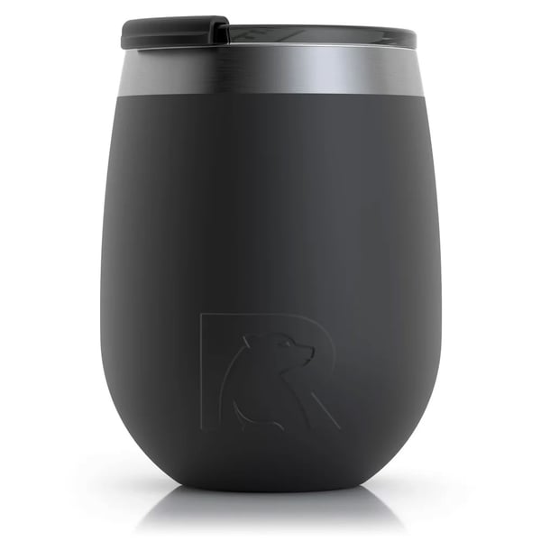 10oz Wine Tumbler, Black, Matte Image