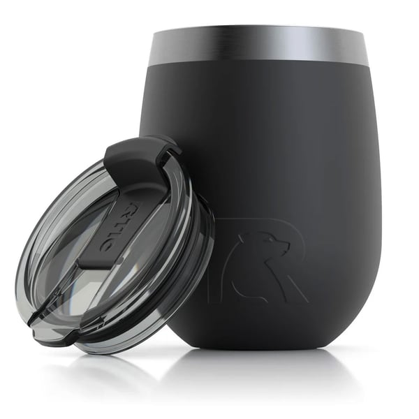 10oz Wine Tumbler, Black, Matte Image