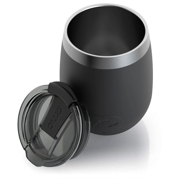 10oz Wine Tumbler, Black, Matte Image