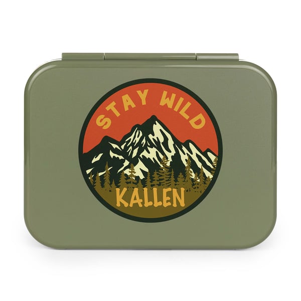 top view of day packer lunch container with custom artwork