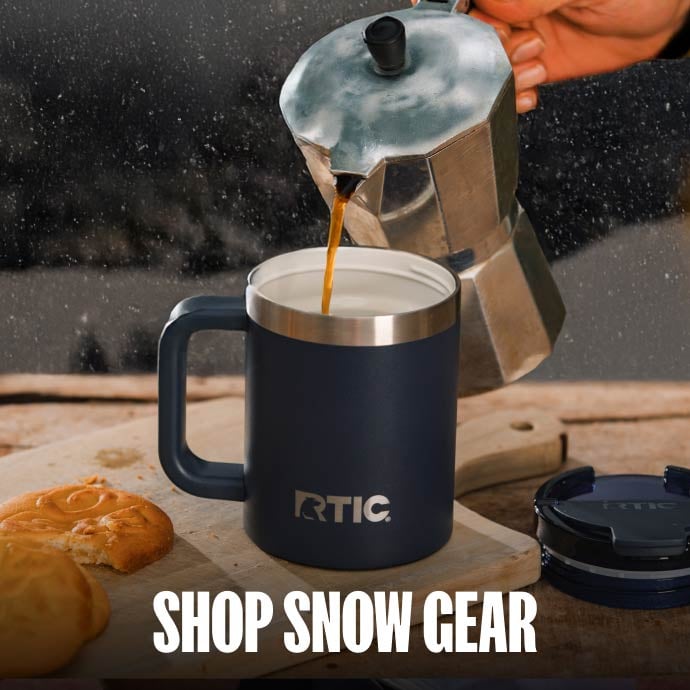 Coffee being poured into an RTIC Coffee mug