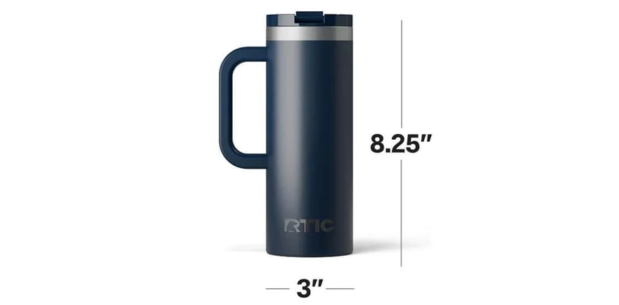RTIC 20oz Road Trip Travel Mug dimensions