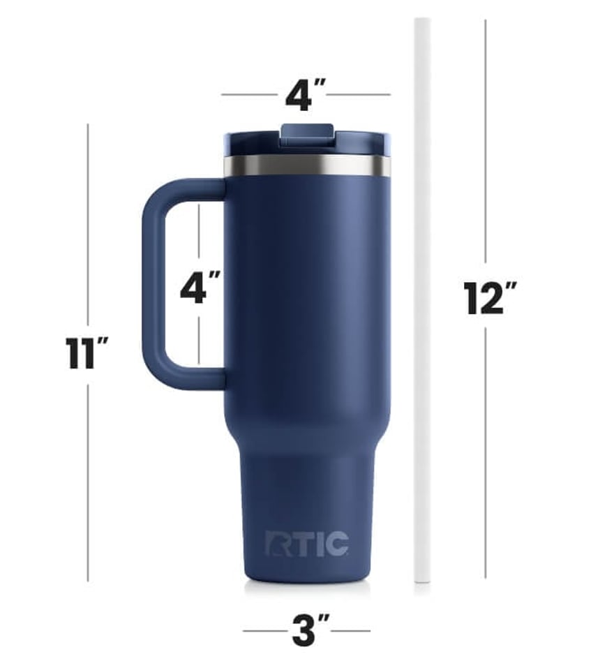 40oz RTIC Road Trip Tumbler dimensions