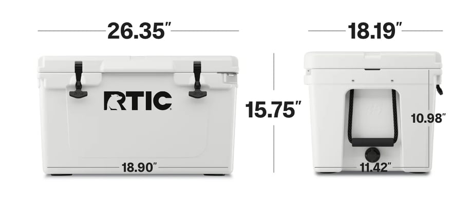 45 QT Ultra-Tough Cooler dimensions