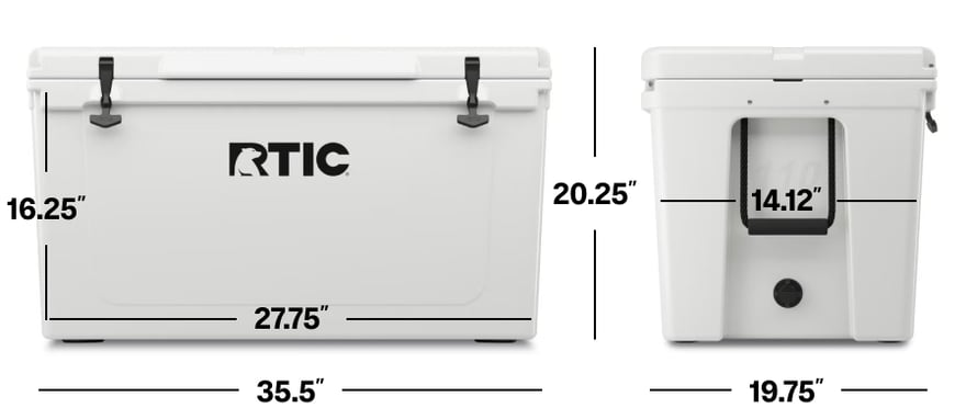 110 QT Ultra-Tough Cooler Dimensions