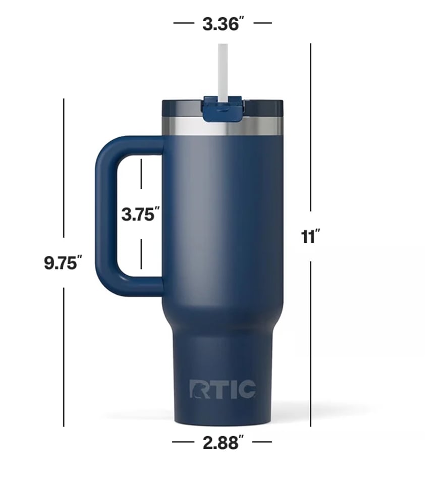 30oz RTIC Road Trip Tumbler dimensions