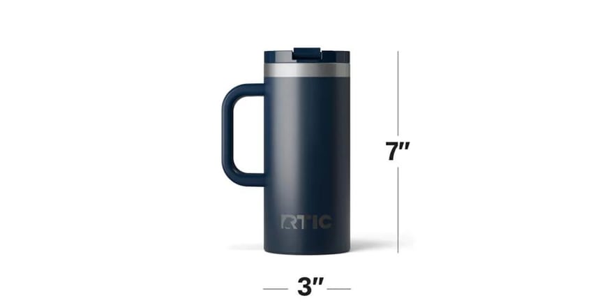 RTIC 16oz Road Trip Travel Mug dimensions